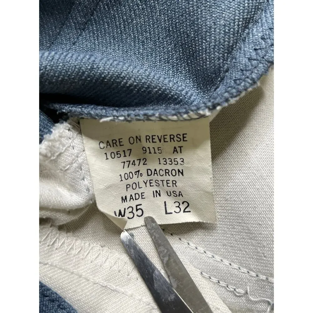 Levi’s Sta-Prest Pants Mens 34x38 Gray Polyester Vintage USA Bootcut ( Tag 35x32